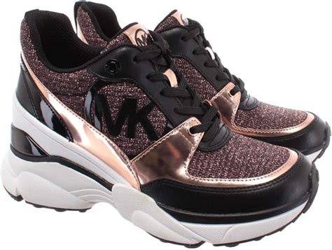 michael kors harper leather sneaker|Michael Kors rose gold sneakers.